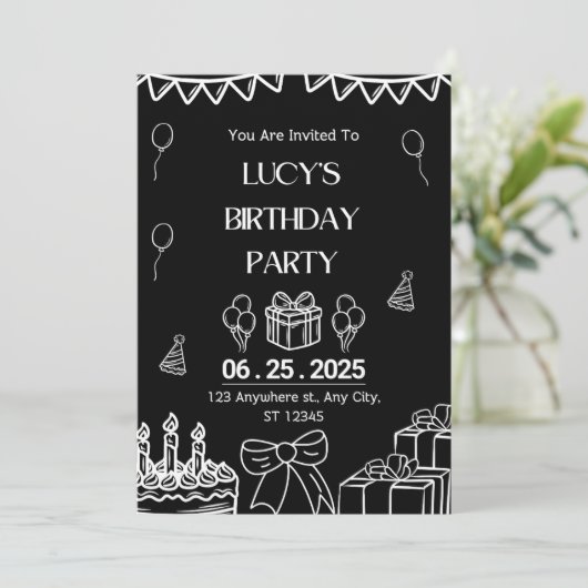 Genderneutrale uitnodigingen (Staand voorkant)