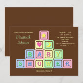 Genderneutrale uitnodigingsblokken voor Baby showe Kaart (Voorkant / Achterkant)