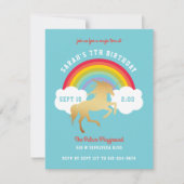 Genderneutrale Unicorn Rainbow Birthday Party Kaart (Voorkant)