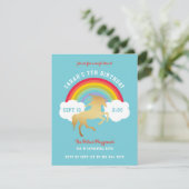 Genderneutrale Unicorn Rainbow Birthday Party Kaart (Staand voorkant)