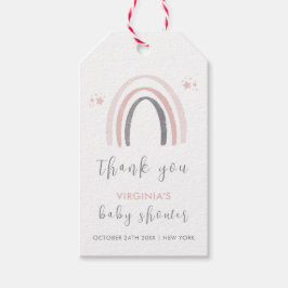 Genderneutrale Waterverf Boho Rainbow Baby shower Cadeaulabel