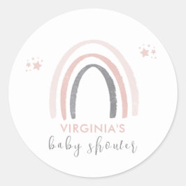 Genderneutrale Waterverf Boho Rainbow Baby shower Ronde Sticker