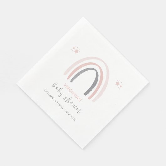 Genderneutrale Waterverf Boho Rainbow Baby shower Servet (Hoek)