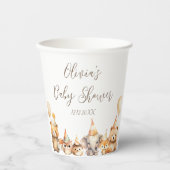 Genderneutrale Waterverf Dieren baby shower Papieren Bekers (Voorkant)