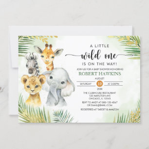 Genderneutrale wilde eenzame dieren Baby shower Kaart