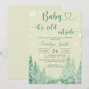 Genderneutrale winteruitnodiging voor het Baby sho Kaart