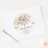 Genderneutrale wolk negen bruine ivoren teddybeer ronde sticker (Envelop)