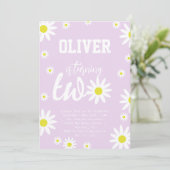 Gendernneutrale Daisy 2de verjaardagsfeestje Boho Kaart (Staand voorkant)