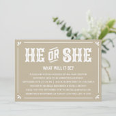  genderonderzoek onthullen uitnodiging tot Baby sh (Staand voorkant)