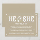  genderonderzoek onthullen uitnodiging tot Baby sh (Voorkant / Achterkant)