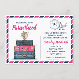 Genderonderzoek Reizen Baby shower uitnodigen Kaart