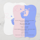 Genderonderzoek Roze Blauwe Baby Boy Uitnodiging (Voorkant / Achterkant)