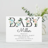 Genderonderzoek Uitnodiging - Baby shower jongen o (Staand voorkant)