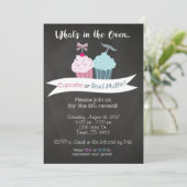 Genderonderzoek Uitnodiging (Cupcake of Stud Muffi (Staand voorkant)