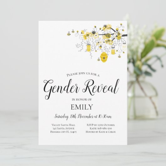 Genderonderzoek van bijen Baby shower Kaart (Staand voorkant)