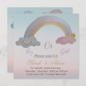 Genderonthulling en baby shower Uitnodiging (Voorkant / Achterkant)