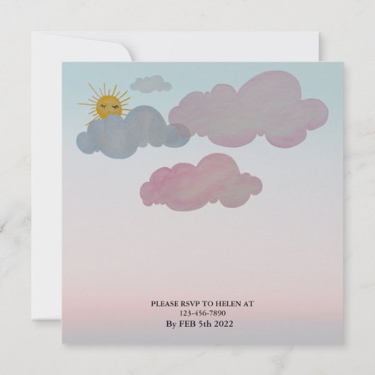 Genderonthulling en baby shower Uitnodiging (Achterkant)