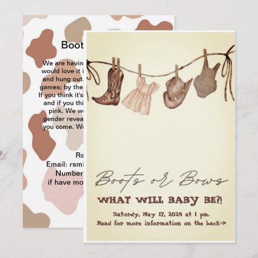 genderonthulling met een Schattige landthema (Voorkant / Achterkant)