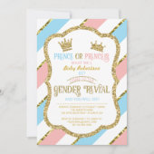 Genderonthulling Uitnodigen, Prins, Prinses, Faux Kaart (Voorkant)