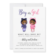 Genderonthulling Uitnodiging Cool Black Baby's