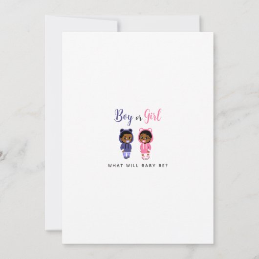 Genderonthulling Uitnodiging Cool Black Baby's (Achterkant)