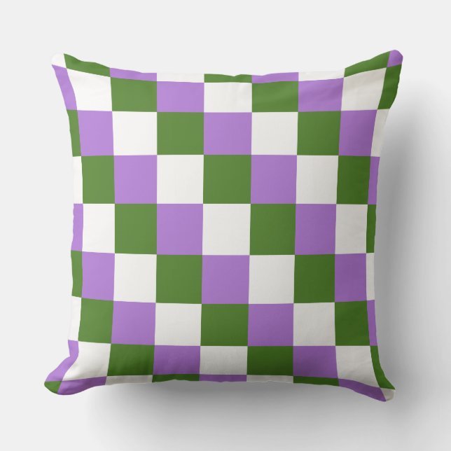 Genderqueer colors checkered pattern throw pillow kussen (Voorkant)