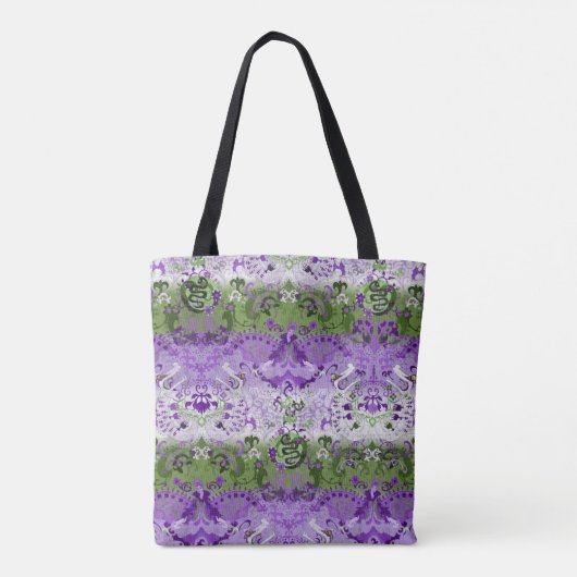 Genderqueer Dragon Damask - Genderqueer Pride Flag Tote Bag (Achterkant)