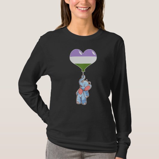 Genderqueer Elephant Nonbinary Geslacht T-shirt (Voorkant)