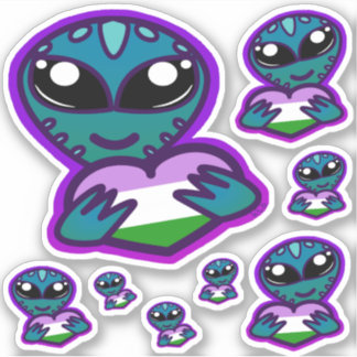 Genderqueer en Stickers van gemengde vreemdelingen