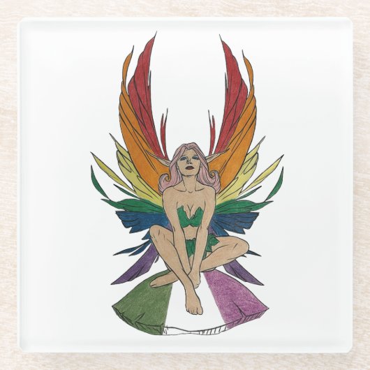Genderqueer Faerie Glazen Onderzetter (Voorkant)