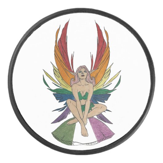 Genderqueer Faerie Hockey Puck (Voorkant)