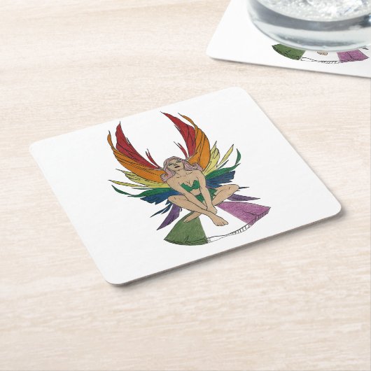 Genderqueer Faerie Kartonnen Onderzetters (Schuin)