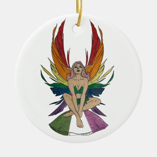 Genderqueer Faerie Keramisch Ornament (Voorkant)