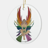 Genderqueer Faerie Keramisch Ornament (Links)