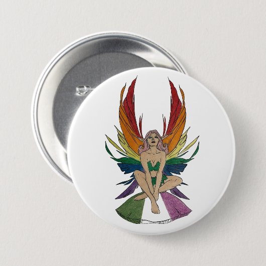Genderqueer Faerie Ronde Button 7,6 Cm (Voorkant /achterkant)
