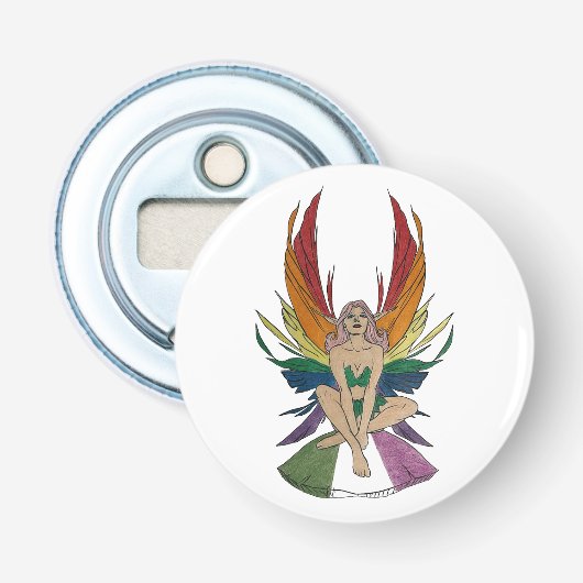 Genderqueer fee button flesopener (Voorkant)