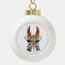 Genderqueer fee keramische bal ornament