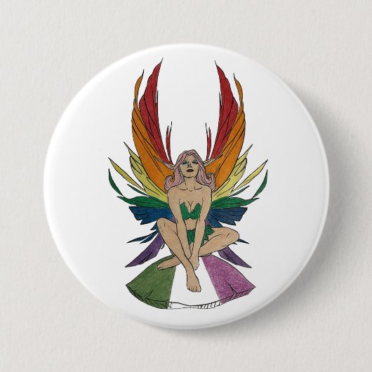 Genderqueer fee ronde button 7,6 cm (Voorkant)