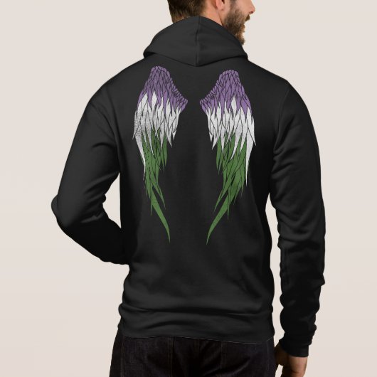 Genderqueer Flag - Angel Wings Hoodie (Achterkant)