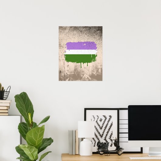 GENDERQUEER FLAG DRIPPING POSTER (Thuiskantoor)
