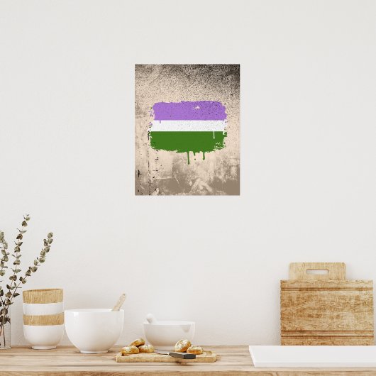 GENDERQUEER FLAG DRIPPING POSTER (Keuken)