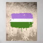 GENDERQUEER FLAG DRIPPING POSTER (Voorkant)