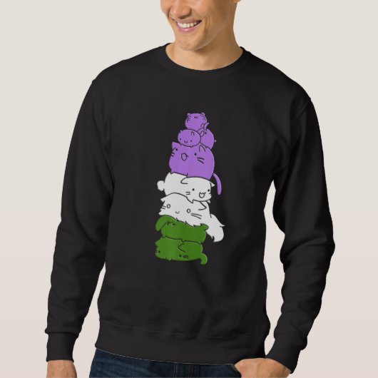 Genderqueer Flag Genderqueer Cat Pride Trui (Voorkant)
