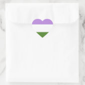 Genderqueer flag hart sticker (Tas)