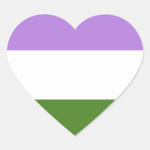 Genderqueer flag hart sticker