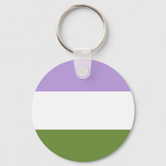 Genderqueer Flag Keyring Sleutelhanger (Voorkant)