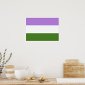 GENDERQUEER FLAG ORIGINAL -.png Poster (Keuken)