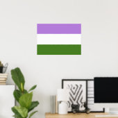 GENDERQUEER FLAG ORIGINAL -.png Poster (Thuiskantoor)