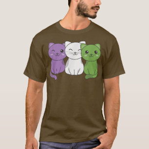 Genderqueer Flag Pride LGBTQ Cats Genderqueer cat T-shirt