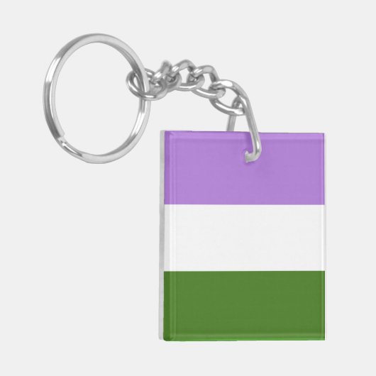 Genderqueer Flag Sleutelhanger (Voorkant Links)